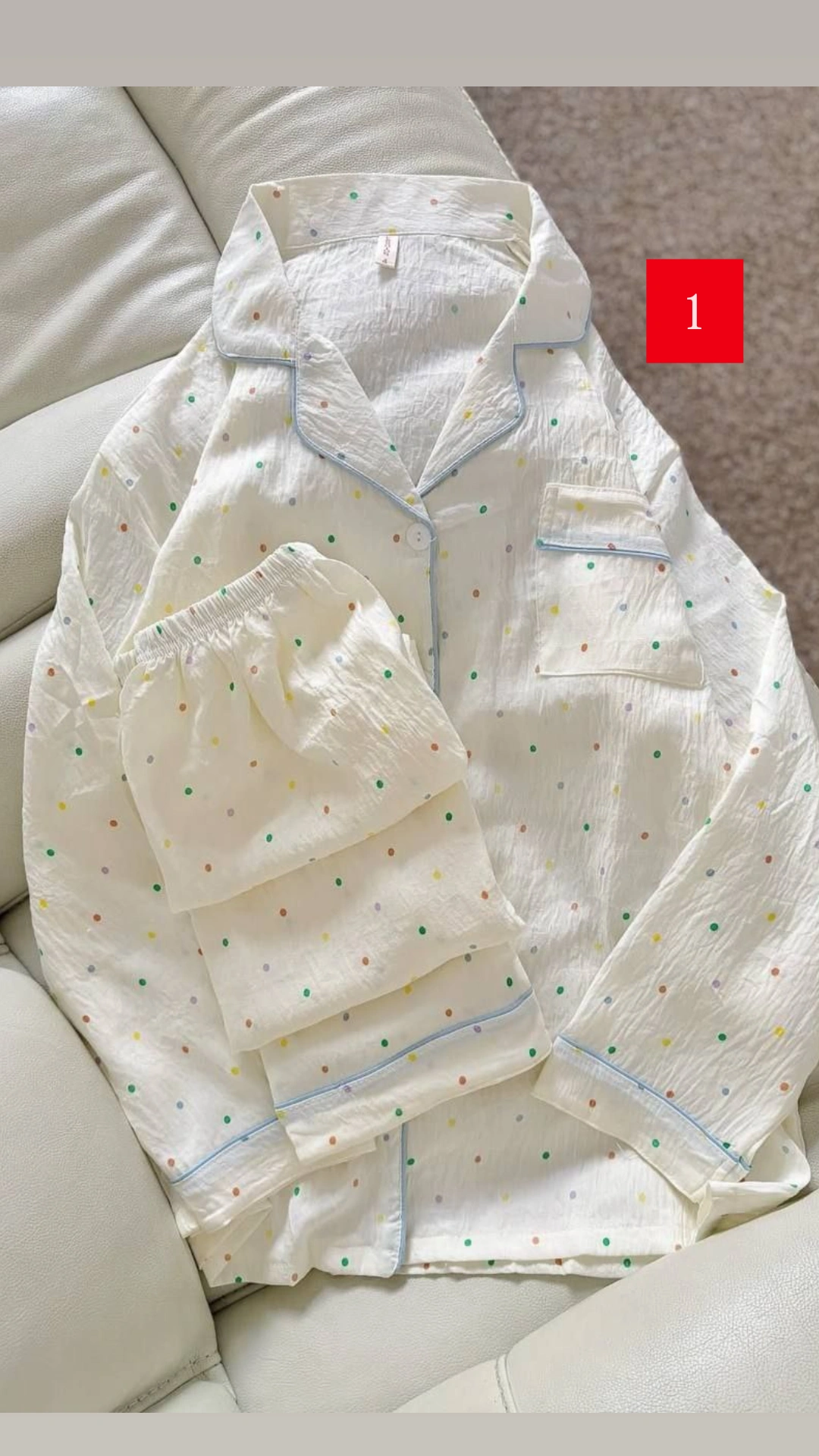 ست آستین بلند نخ موسلین