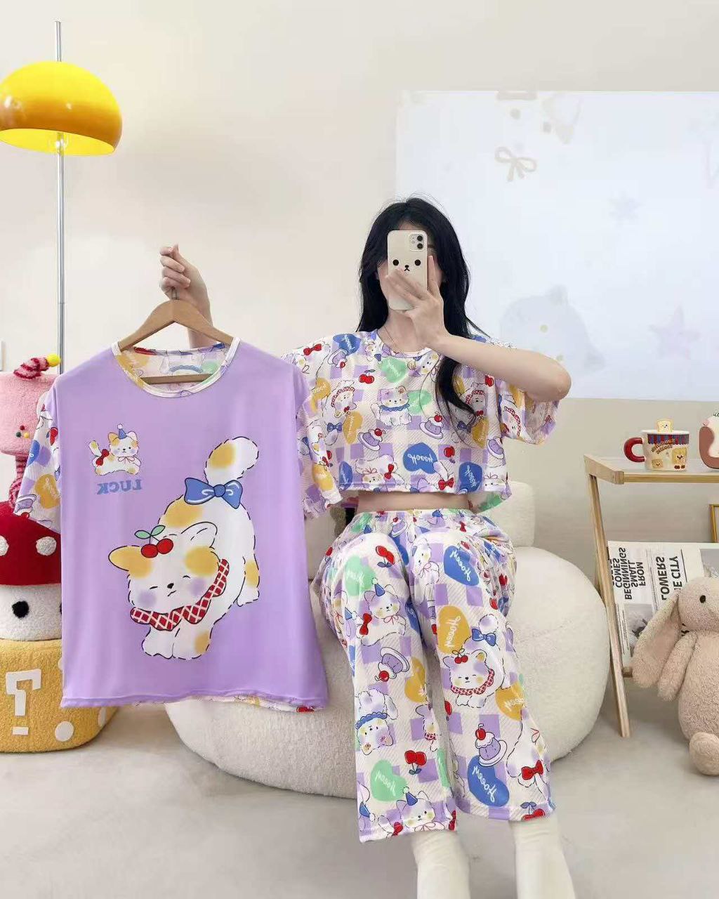 ست سه تیکه تیشرت ،کراپ و شلوار زنانه