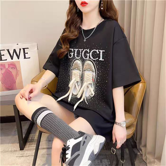 تیشرت لش نگین دار طرح برجسته در پنج رنگ