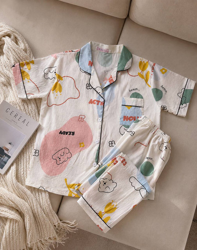 ست دوتیکه بلوز و شلوار نخی وارداتی عمده و تک