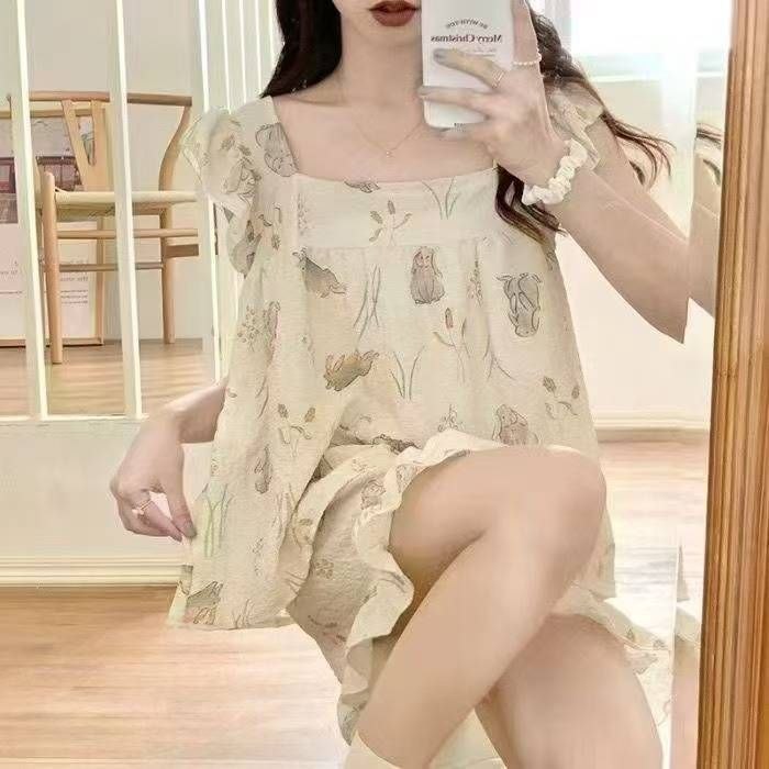 ست تاپ و شورتک نخی زنانه دخترانه وارداتی