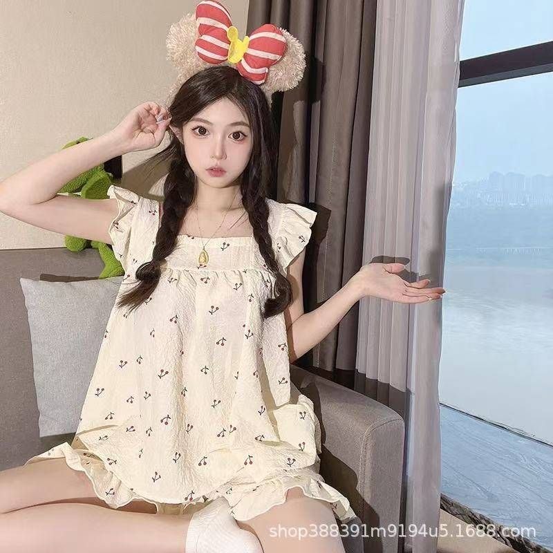 ست تاپ و شورتک نخی زنانه دخترانه وارداتی