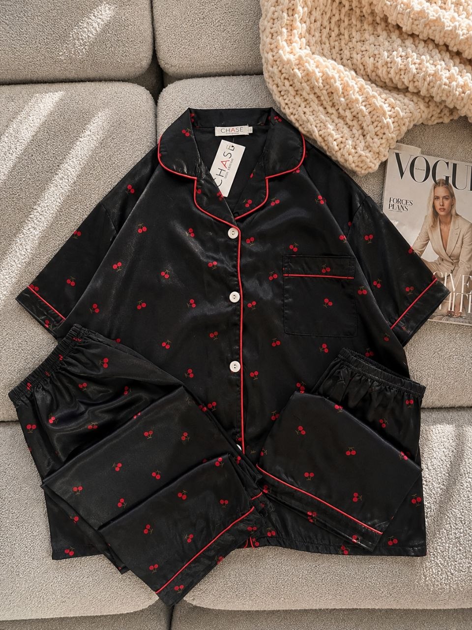 ست سه تیکه ساتن زنانه وارداتی